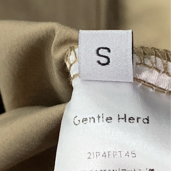 Gentle-Herd Pants NWOT Khaki Beige Pleated Tapered Stretch Cargo Ankle Strap S - Picture 7 of 12